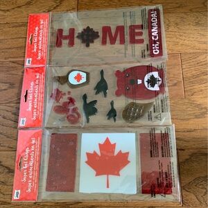 Canada day window clings super gel glass stickers red white by mello smellow